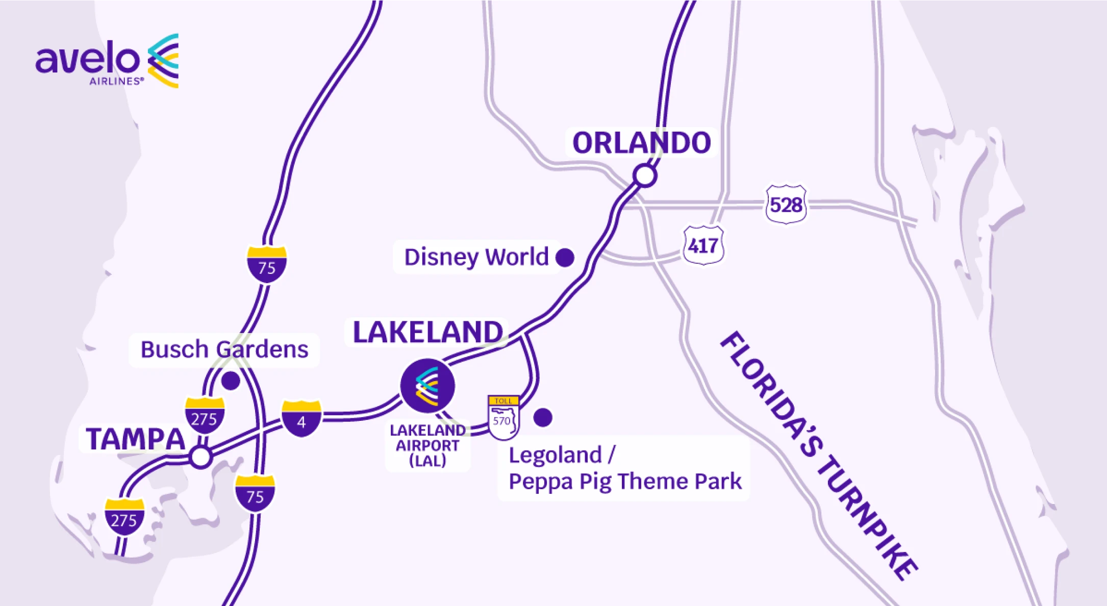 map of Lakeland and Lakeland International Airport