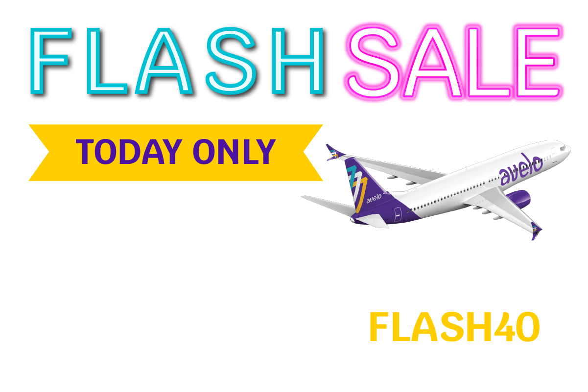 Flash Sale Today Only 40% OFFbase fares* on select flights between 5/28 and 11/18 with promo code FLASH40