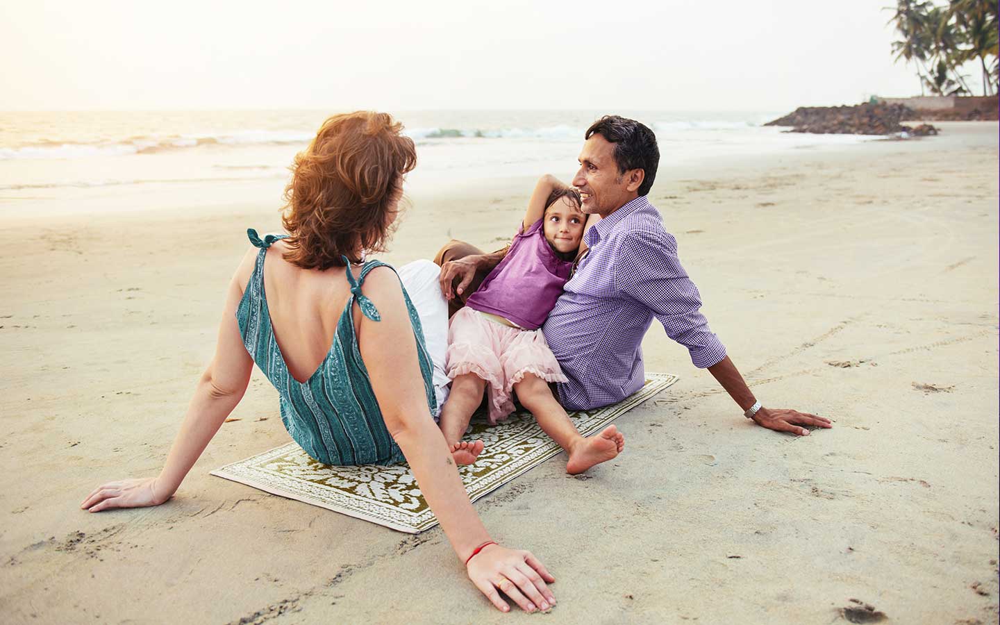 Family enjoying the beach