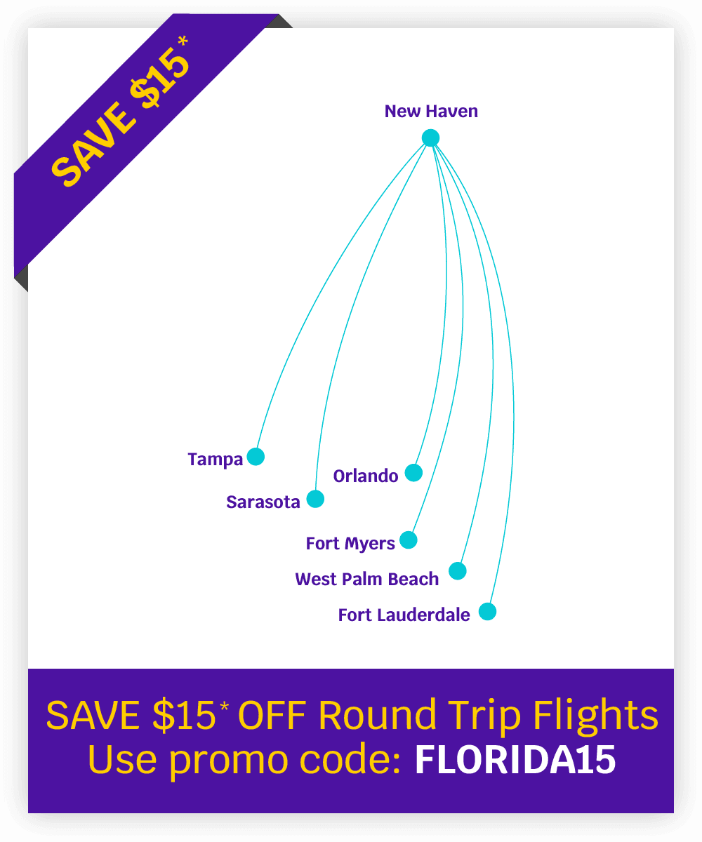 Save $15 OFF Round Trip Flights* Use promo code FLORIDA15