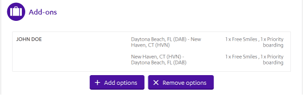 Add-Ons - options