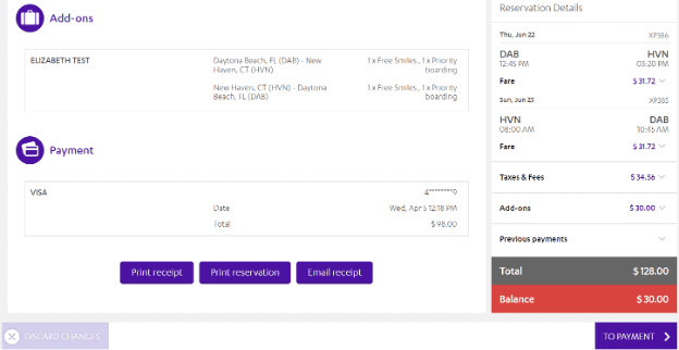 Add-Ons - payment