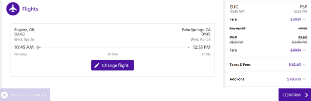 Change or cancel a flight segment - confirm