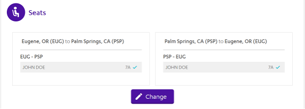 Seat selection - change