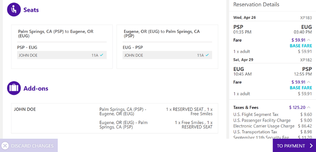 Seat selection - payment