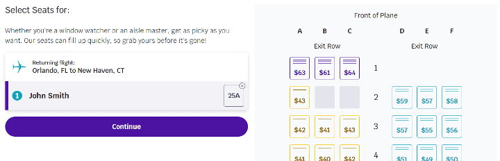 Seat selection