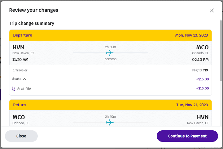 Seat selection