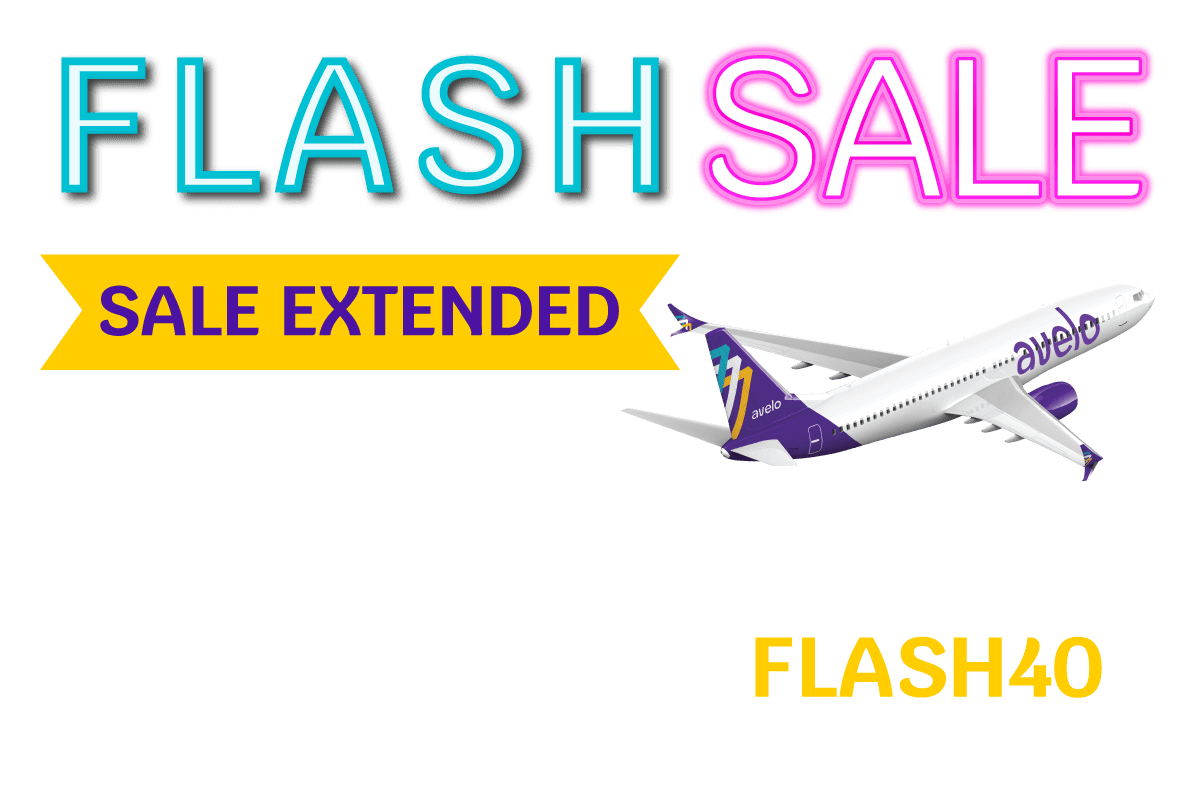 FLASH SALE | SALE EXTENDED | 40% OFF base fares* on ALL flight between 8/1-2/10 with promo code FLASH40