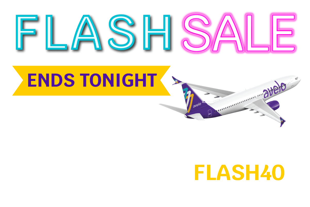 FLASH SALE | 48 HOURS ONLY | 40% OFF base fares** on select flights between 2/27-4/30 with promo code FLASH40