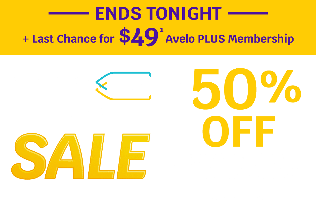 ENDS TONIGHT + Last Chance for $49 Avelo PLUS Membership | Avelo Member-Only PLUS SALE up to 50% OFF standard base fares** for Avelo PLUS members only on select flights between 2/12 and 5/24 | No promo code necessary.