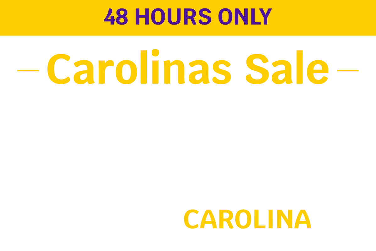 48 HOURS ONLY - Carolinas Sale - Bring one (or more) friends and save 50% OFF round trip base fares** on select flights between 8/1-12/7 to/from North & South Carolina - Use promo code CAROLINA