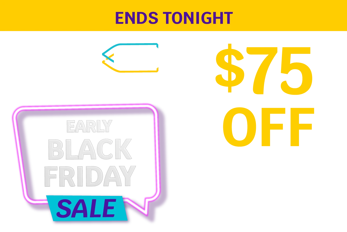 ENDS TONIGHT - Avelo PLUS Member-Only EARLY BLACK FRIDAY SALE - Up to $75 OFF round trip standard base fares** for Avelo PLUS members only on select flights between 11/1-3/31 - No promo code necessary.